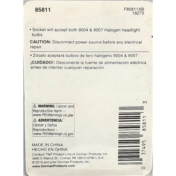 Adv Universal Headlight Socket Harness By Dorman 85811 9004/9007 Blue & Black - Picture 10 of 10